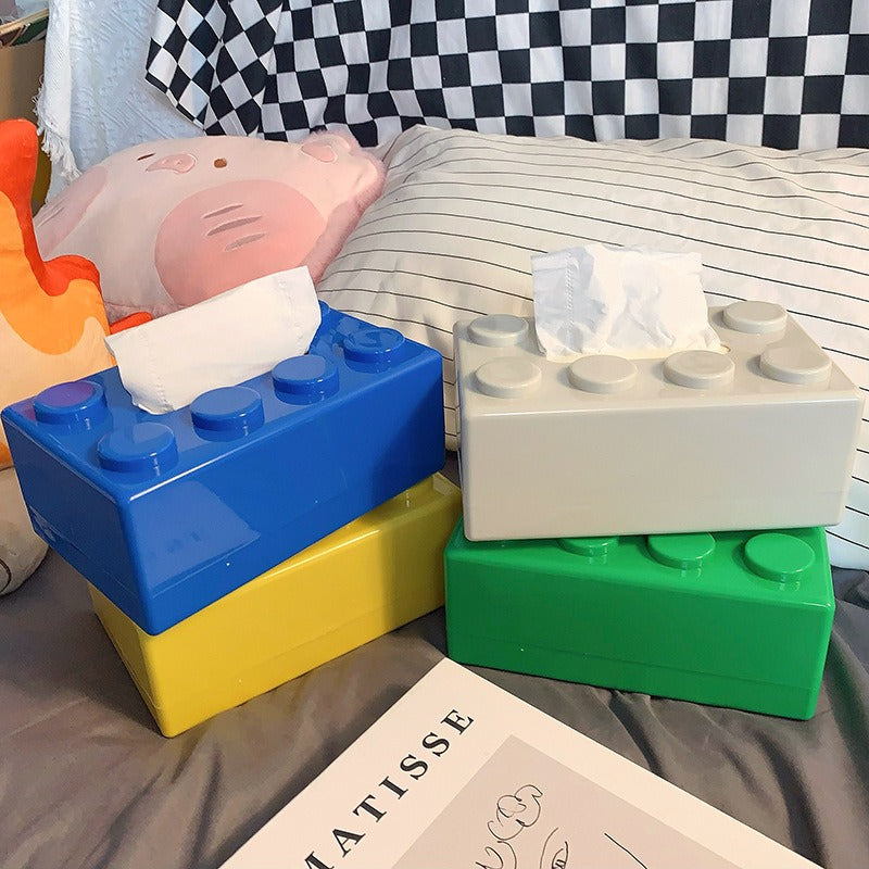 Modern Wall-Mounted Tissue Holder with Playful Block Design