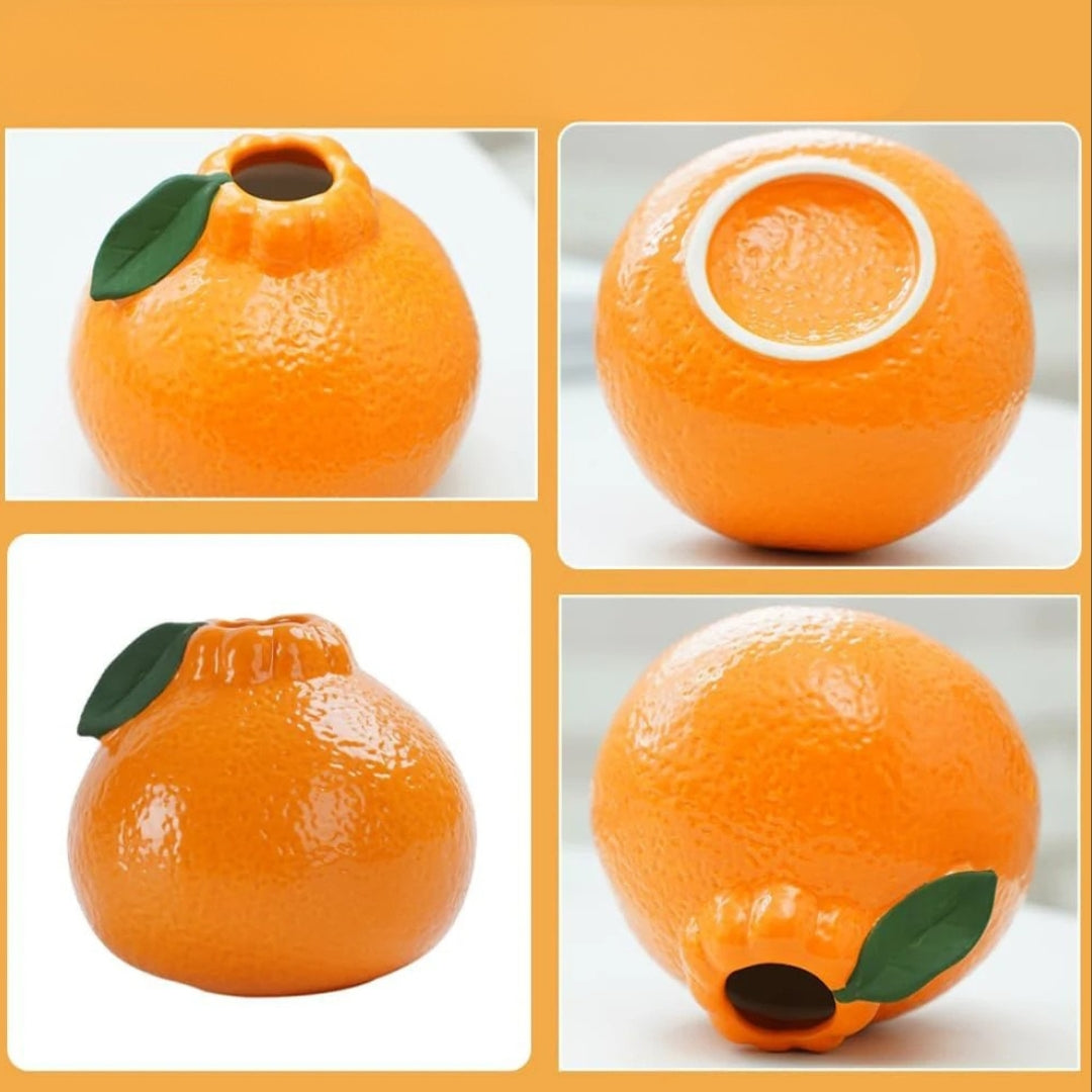 Modern Ceramic Orange Vase for Home Decor