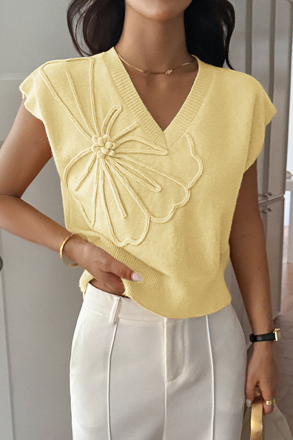 Loose Fit V-Neck Sleeveless Knit Vest
