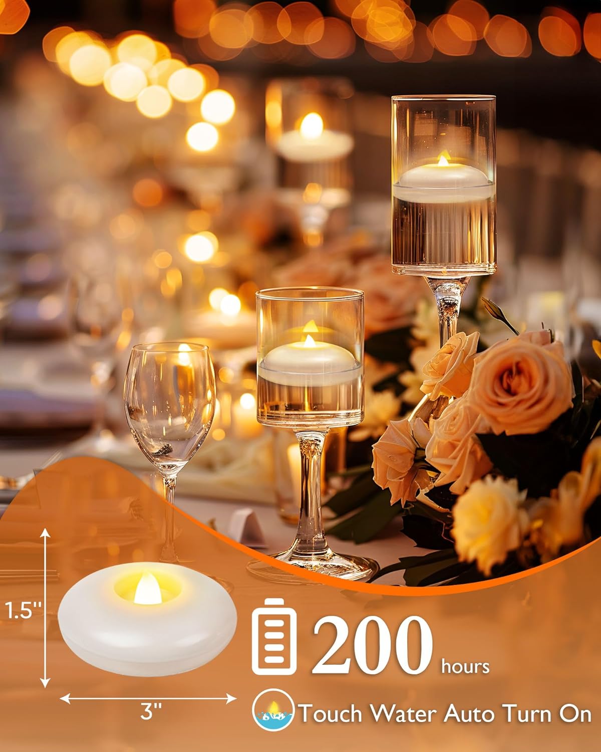 LumiGlow™ - Waterproof LED Floating Candles for Wedding Decor