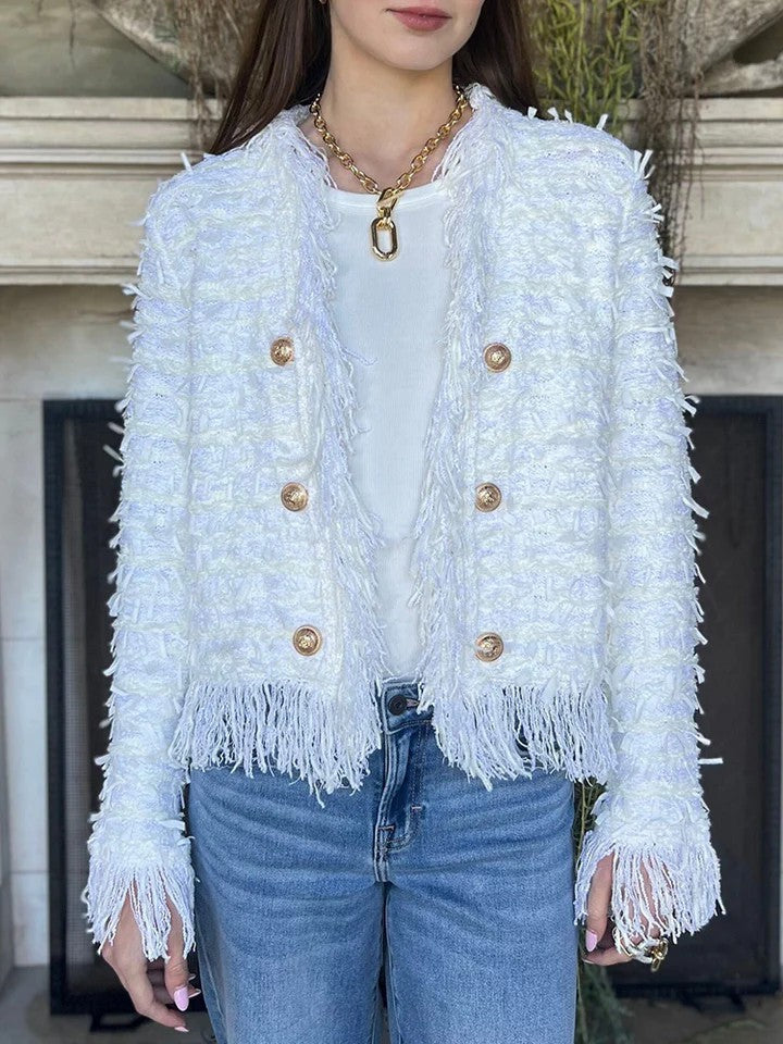 Women's Tassel Knit Cardigan Jacket