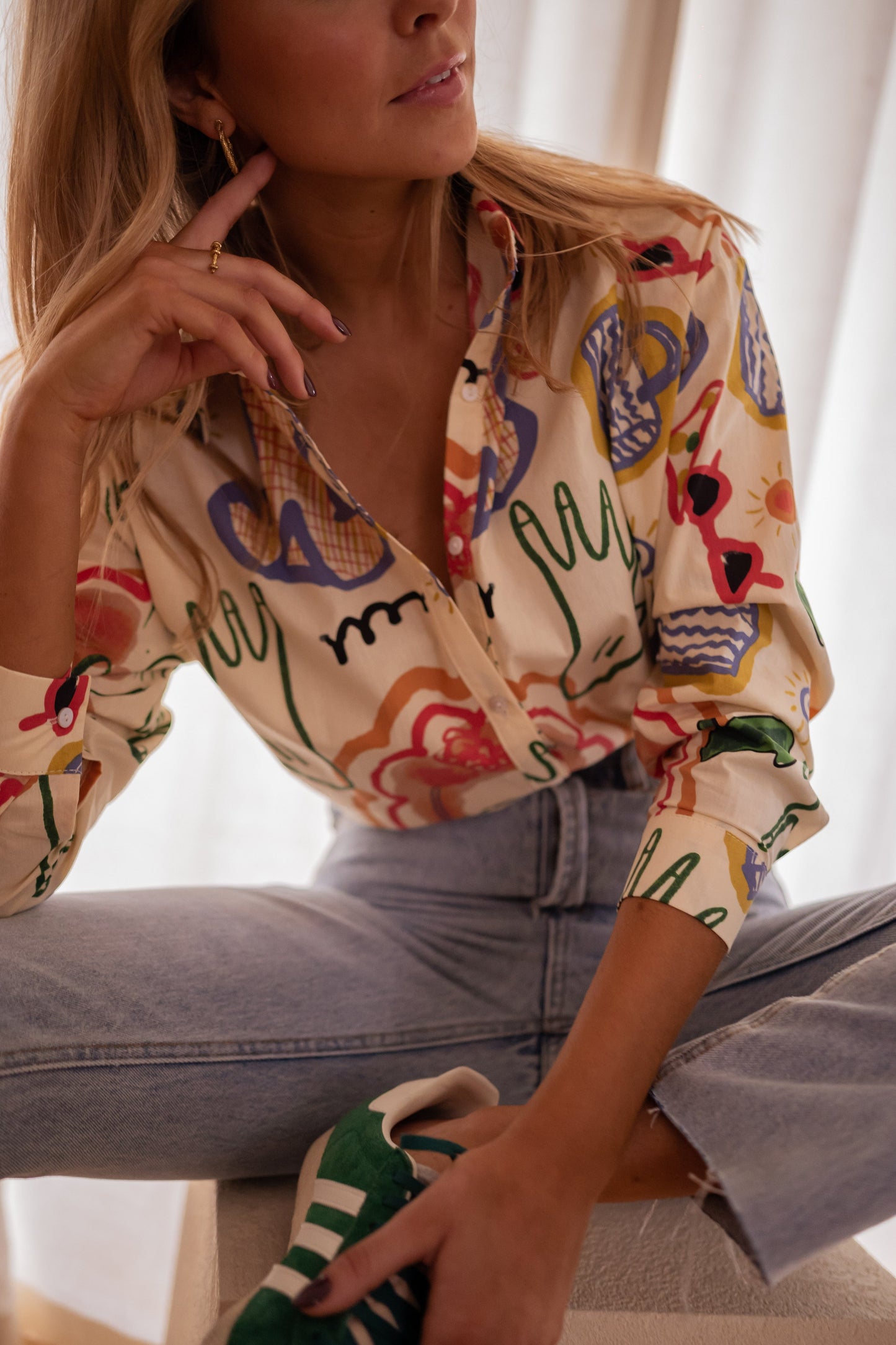 Lightweight Patterned Chemise Blouse