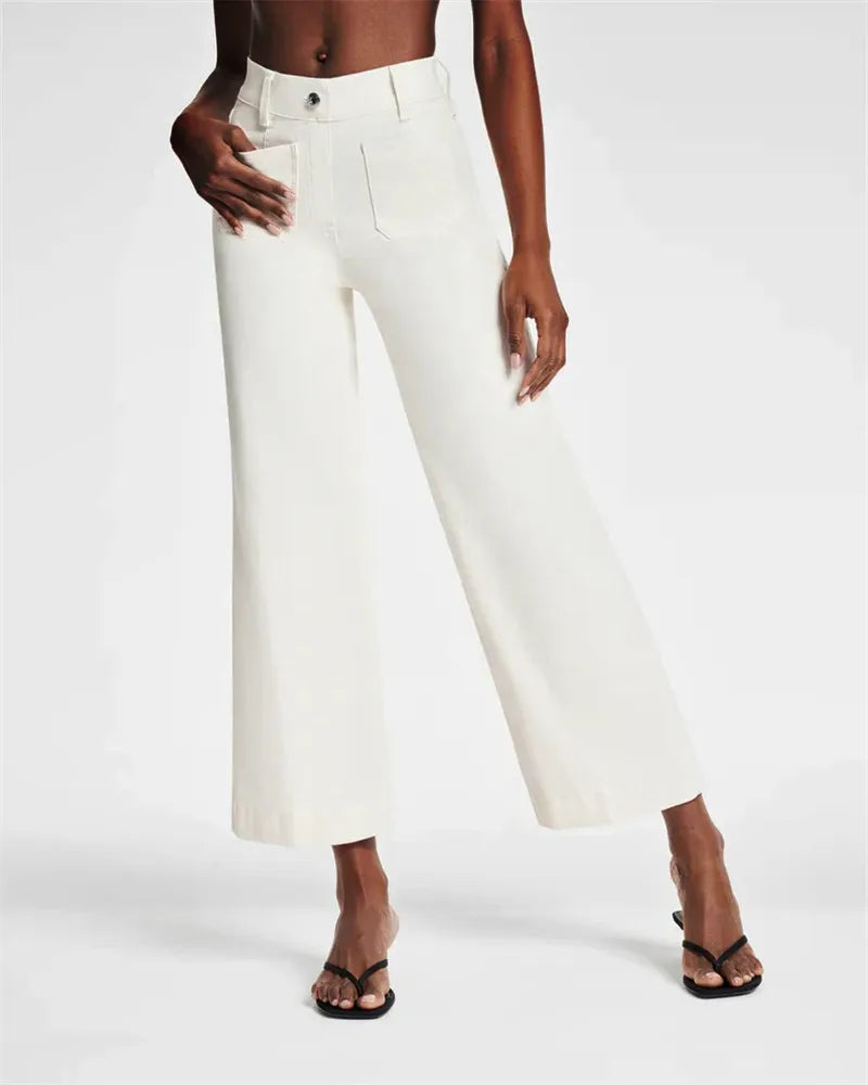 Women's high-waisted wide-leg jeans