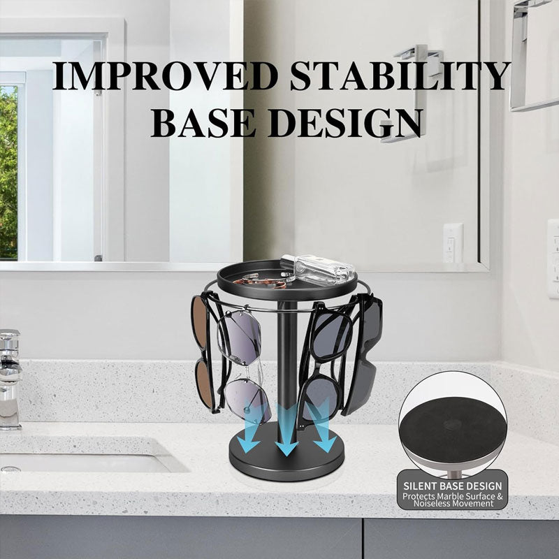 360° Rotating Glasses Stand - Eyewear & Jewelry Organizer