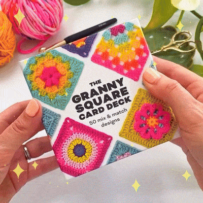 Colorful Granny Square Crochet Card Designs Set
