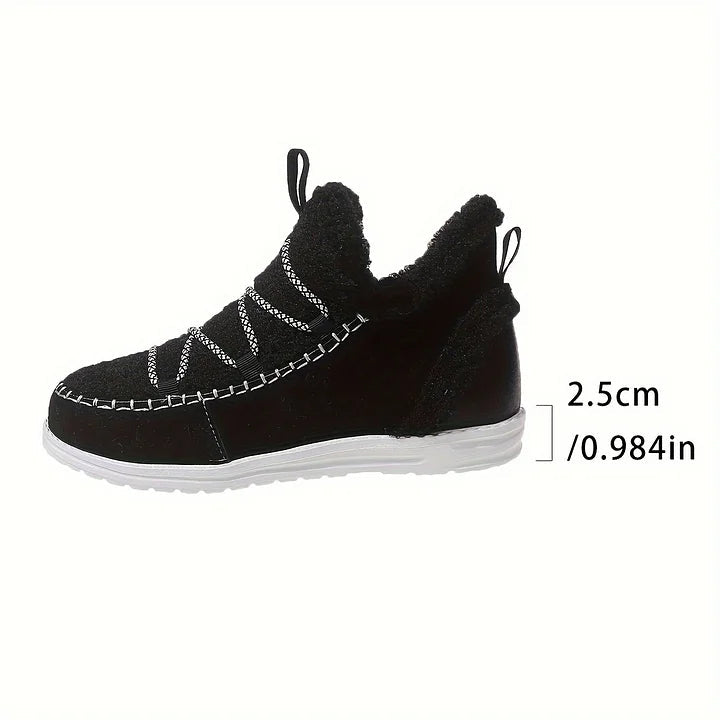 Cozy Plush Patchwork Winter Boots for Women