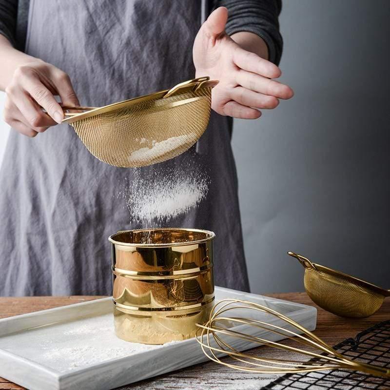 Stainless Steel Fine Mesh Kitchen Strainer for Cooking and Baking