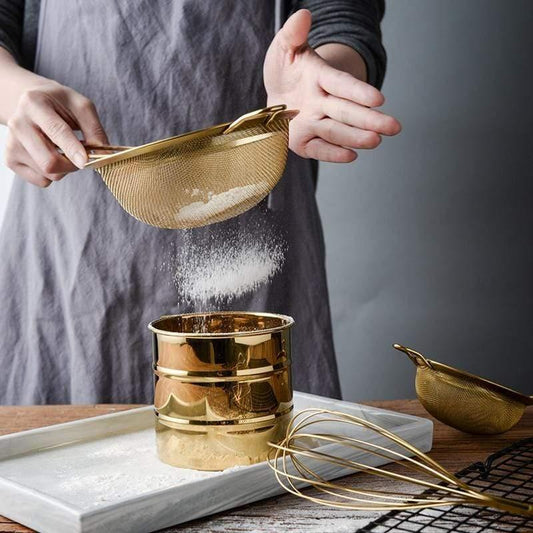 Stainless Steel Fine Mesh Kitchen Strainer for Cooking and Baking