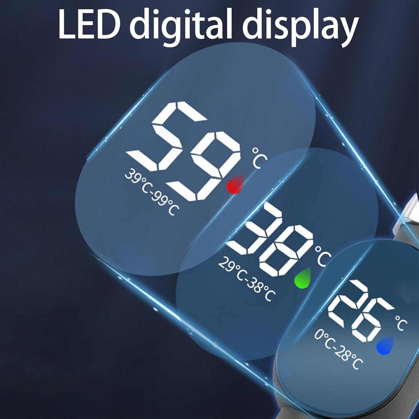 ThermaClear™ - Digital Shower Thermometer with LED Display