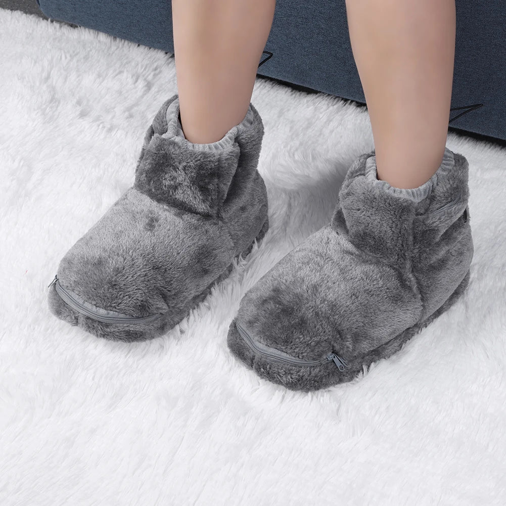 WarmFeet™ - USB Heated Plush Lined Slippers for Cozy Comfort