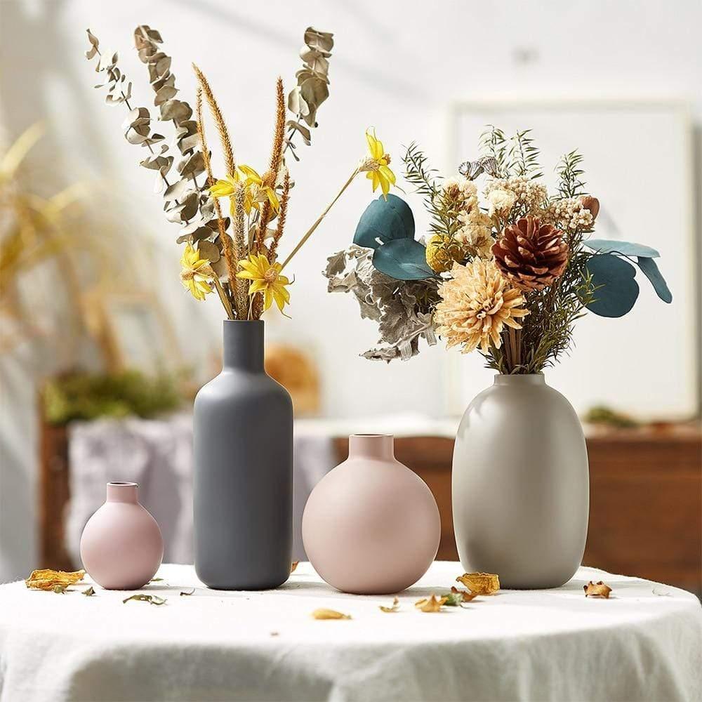 Handcrafted Stone Cuban Vases Set for Modern Home Decor