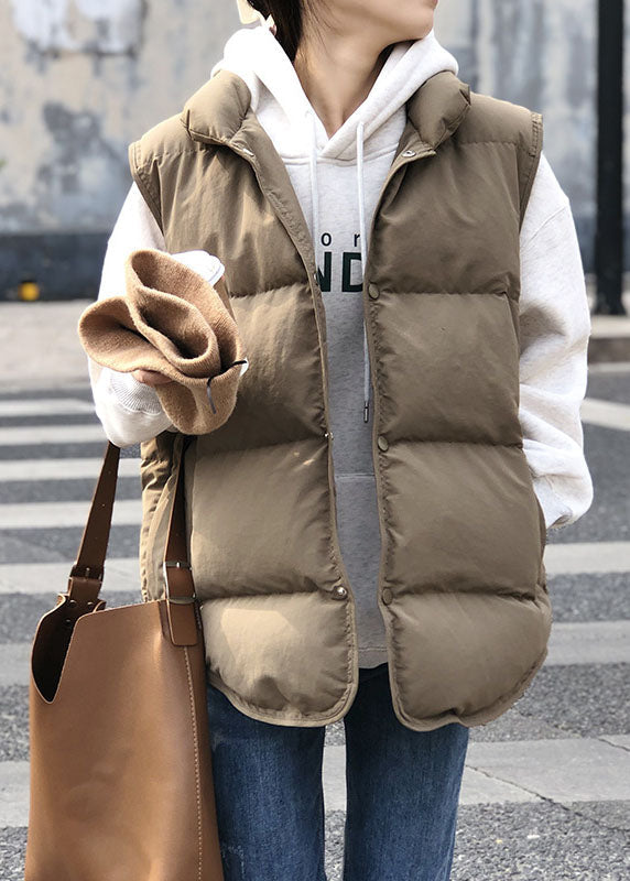 Quilted Sleeveless Vest with Stand Collar for Women