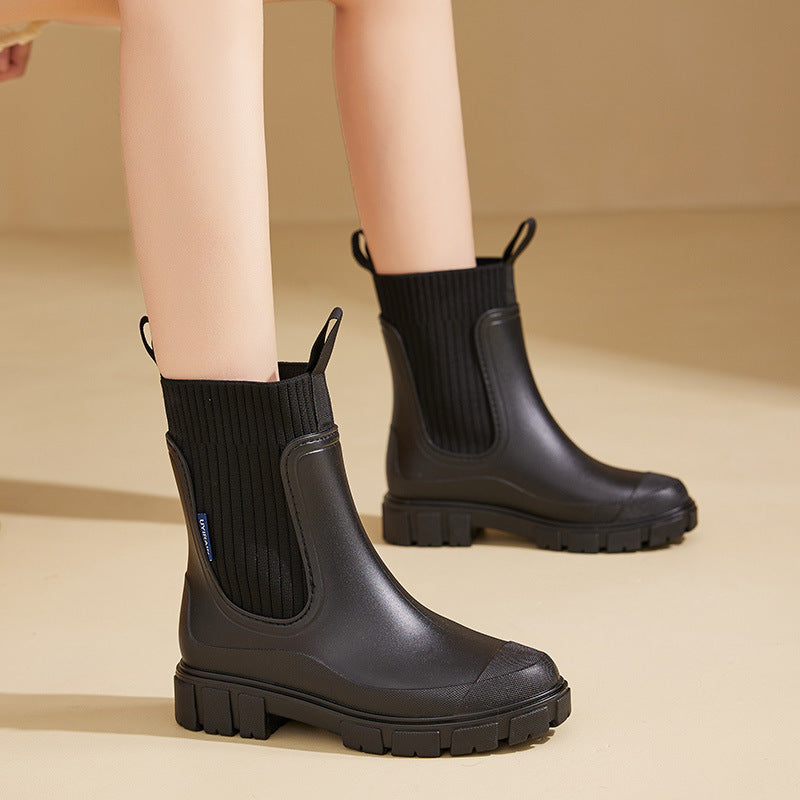 Waterproof Rubber Boots with Non-Slip Sole