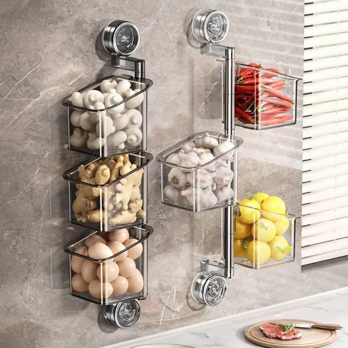 OrganizeEase™ - 3-Tier Rotating Kitchen Suction Shelf