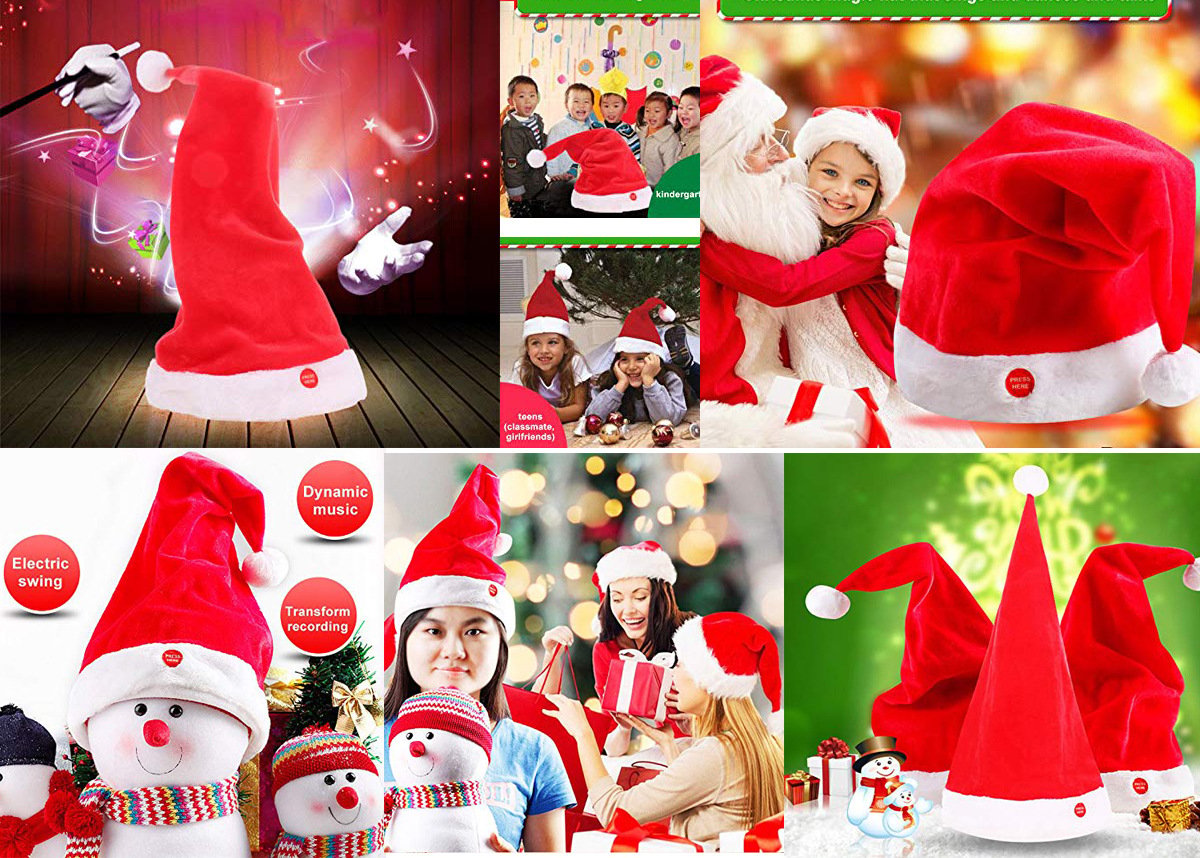 CheerCap™ - Singing & Dancing Electric Santa Hat for Holiday Fun