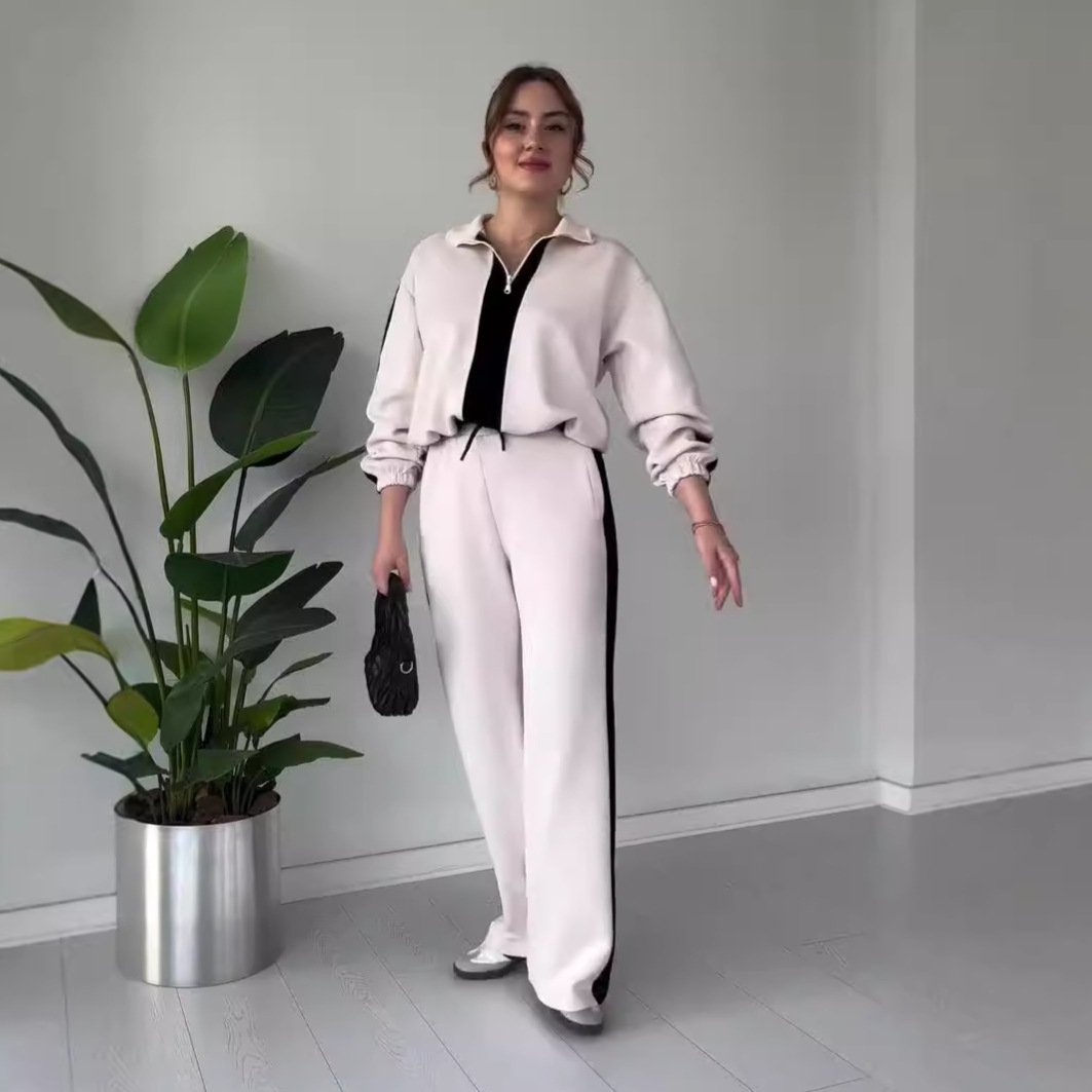 ChicEase™ - Women's Zipper Lapel 2-Piece Set