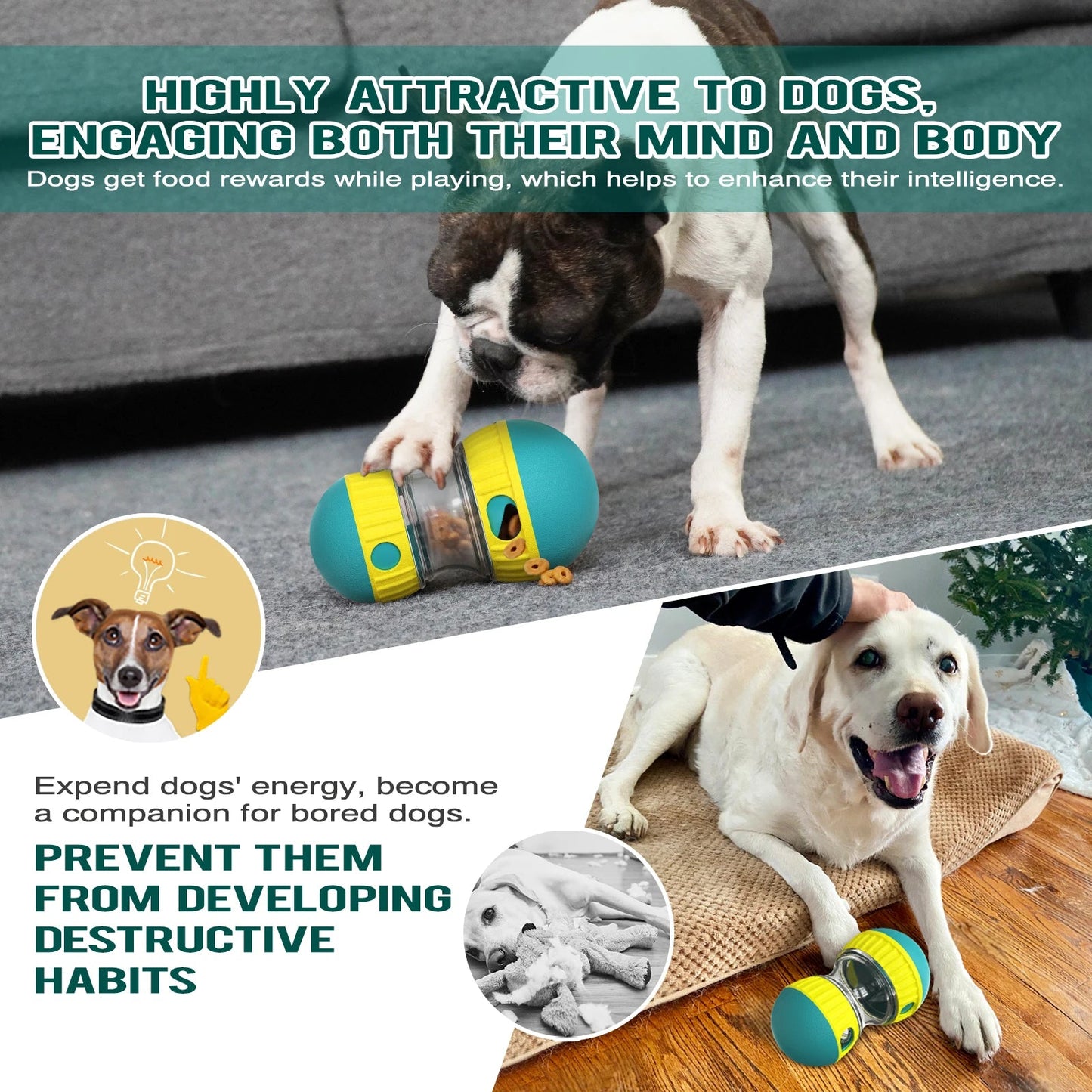 PlayPaws™ - Interactive Dog Treat Puzzle Ball