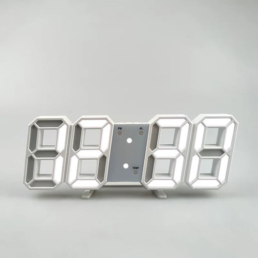 Modern 3D LED Wall Clock with Temperature Display for Home and Office