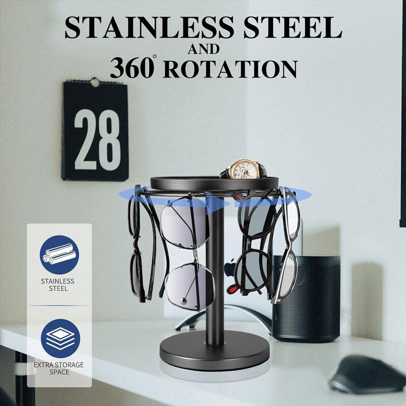 360° Rotating Glasses Stand - Eyewear & Jewelry Organizer