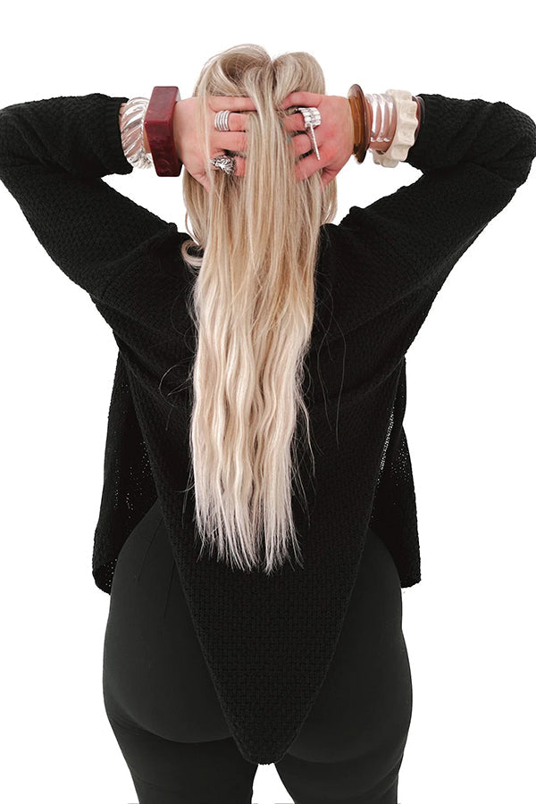 Cozy Knit Mid-Length Cardigan with Long Sleeves