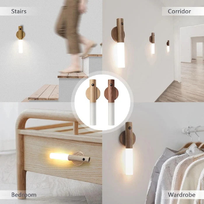 LumaGlow™ - Wooden USB Rechargeable Wall Light Ambient Decor