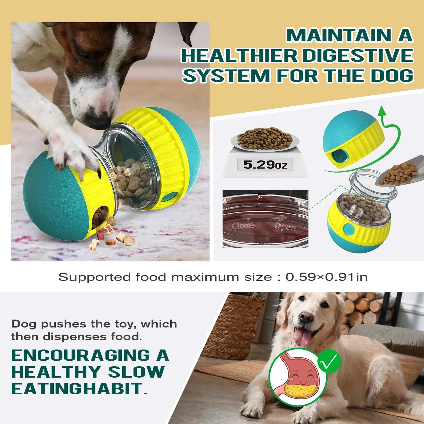 PlayPaws™ - Interactive Dog Treat Puzzle Ball