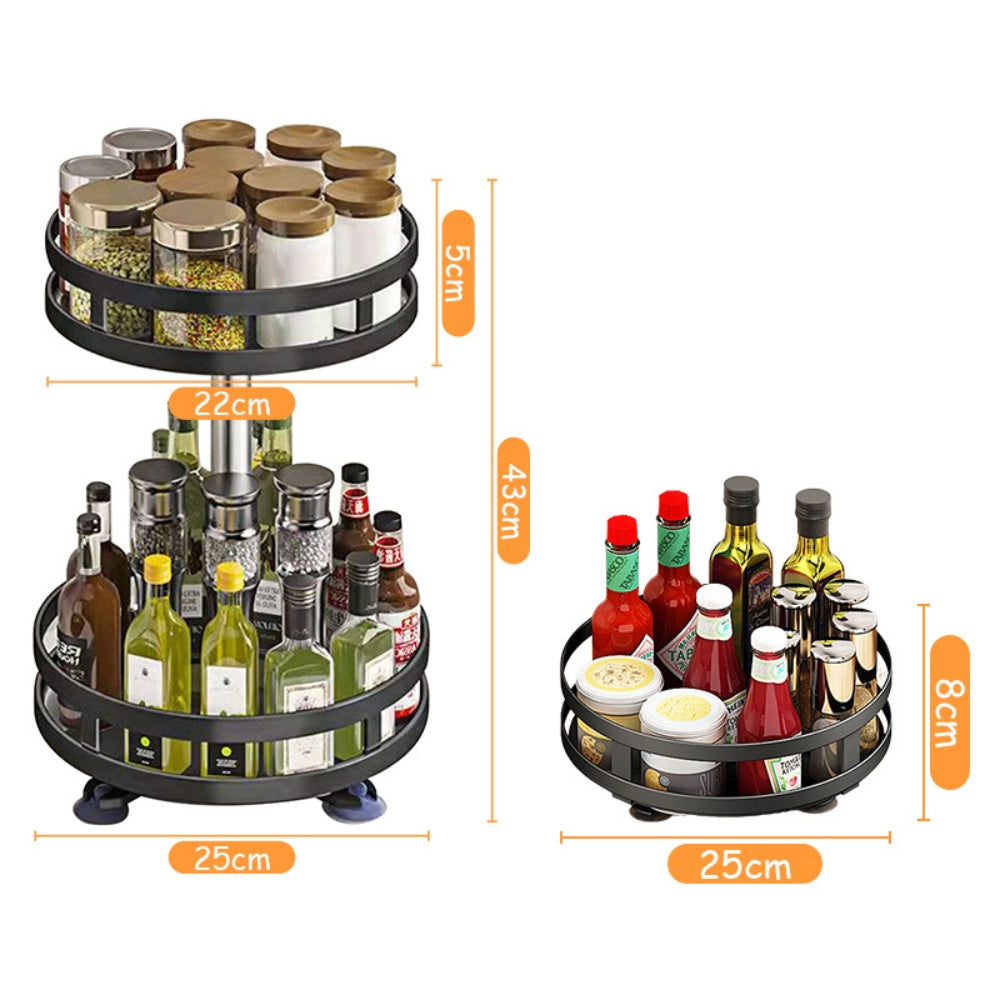 SpiceFlow™ - 360° Rotating Kitchen Spice Rack Organizer