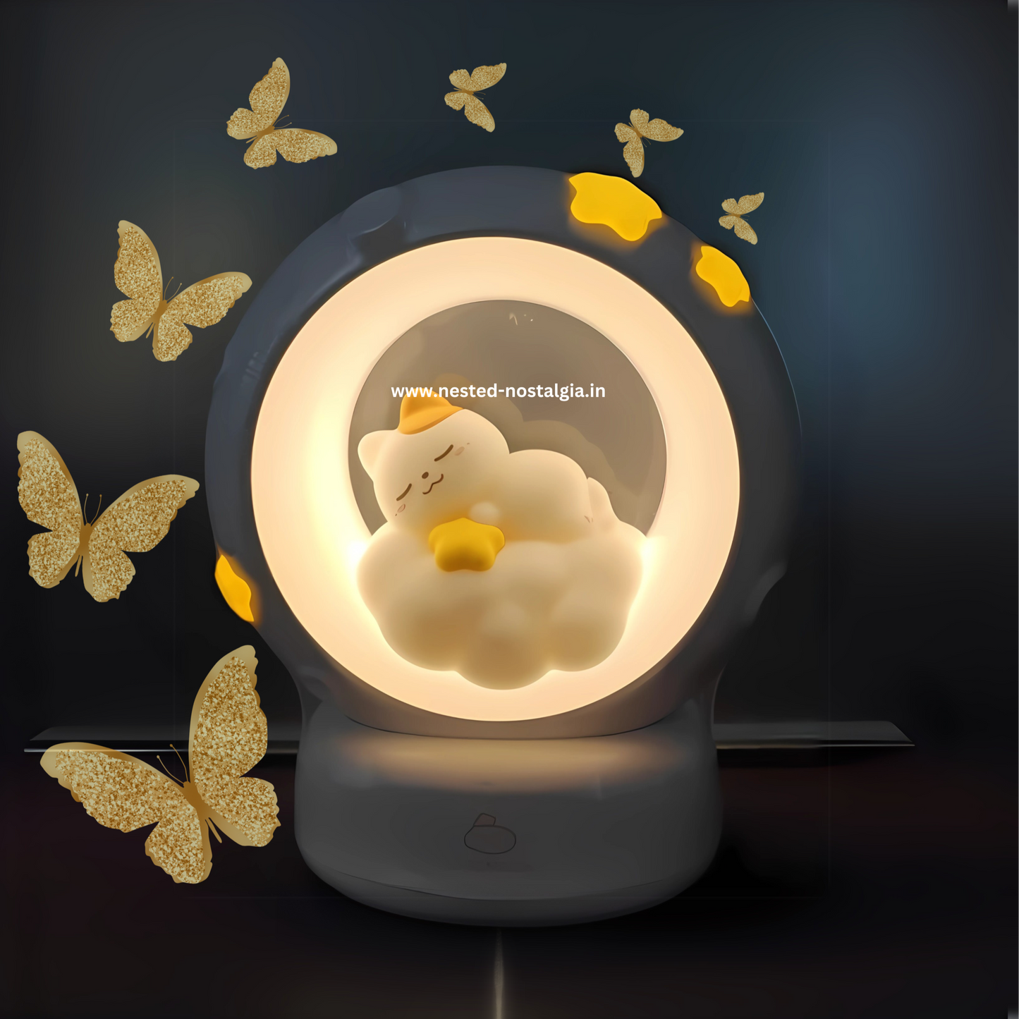 Whimsical Cat and Moon Nightlight Decor