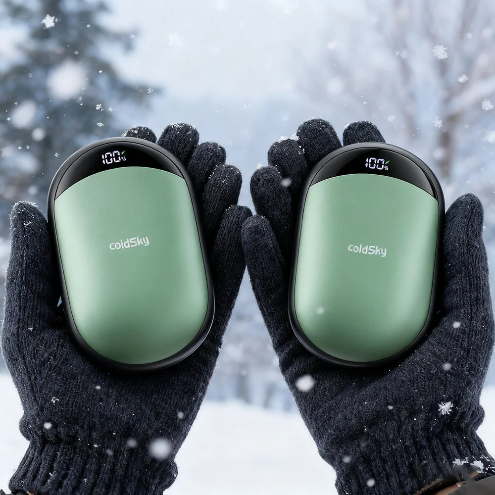 coldSky™ 2-in-1 Rechargeable Magnetic Hand Warmers with Digital Display