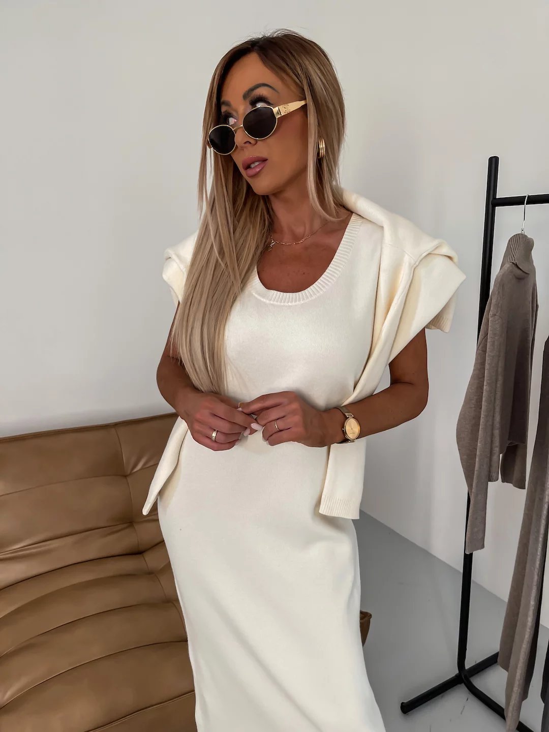 Dress & Turtle Neck Sweater Set