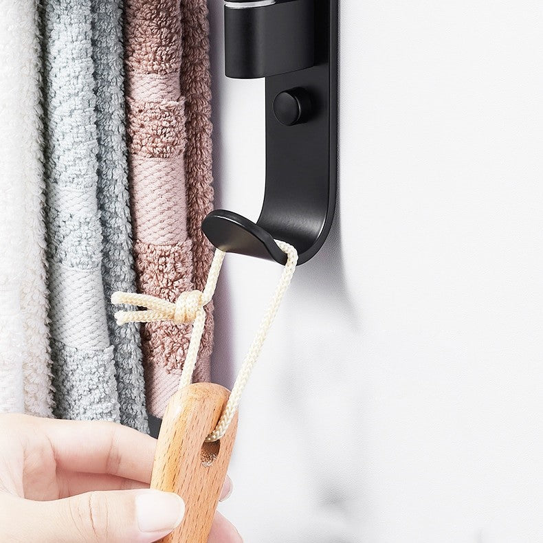 Modern Black Wall-Mounted 5-Arm Towel Rack