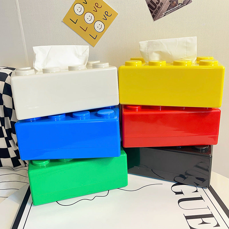 Modern Wall-Mounted Tissue Holder with Playful Block Design