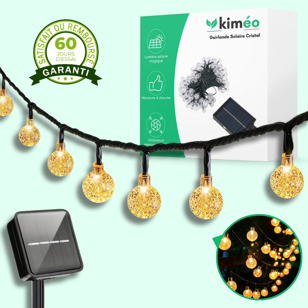 LumiGlow™ Crystal Solar Garland for Magical Outdoor Lighting