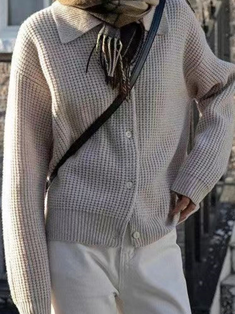CozyNest™ - Jenna Loose Knit Cardigan Sweater