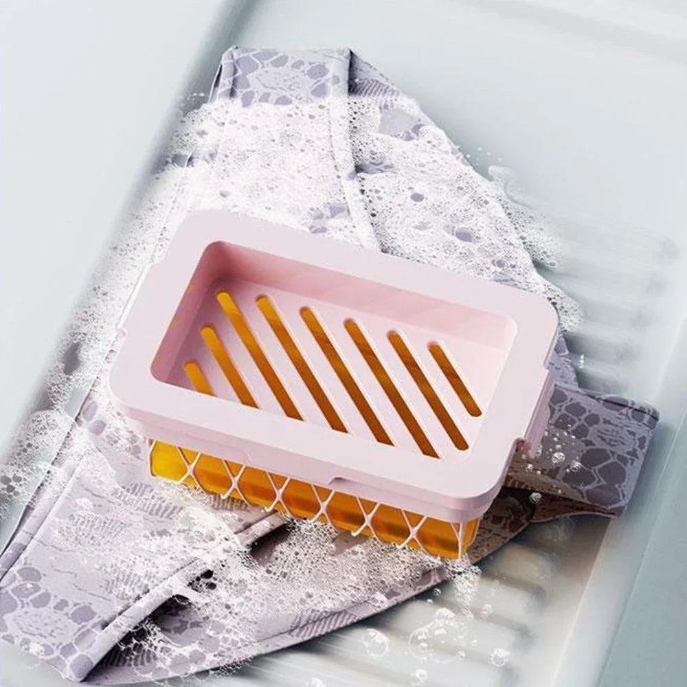 Hygienic Soap Dish and Foam Net Combo for Quick-Drying and Saving Soap