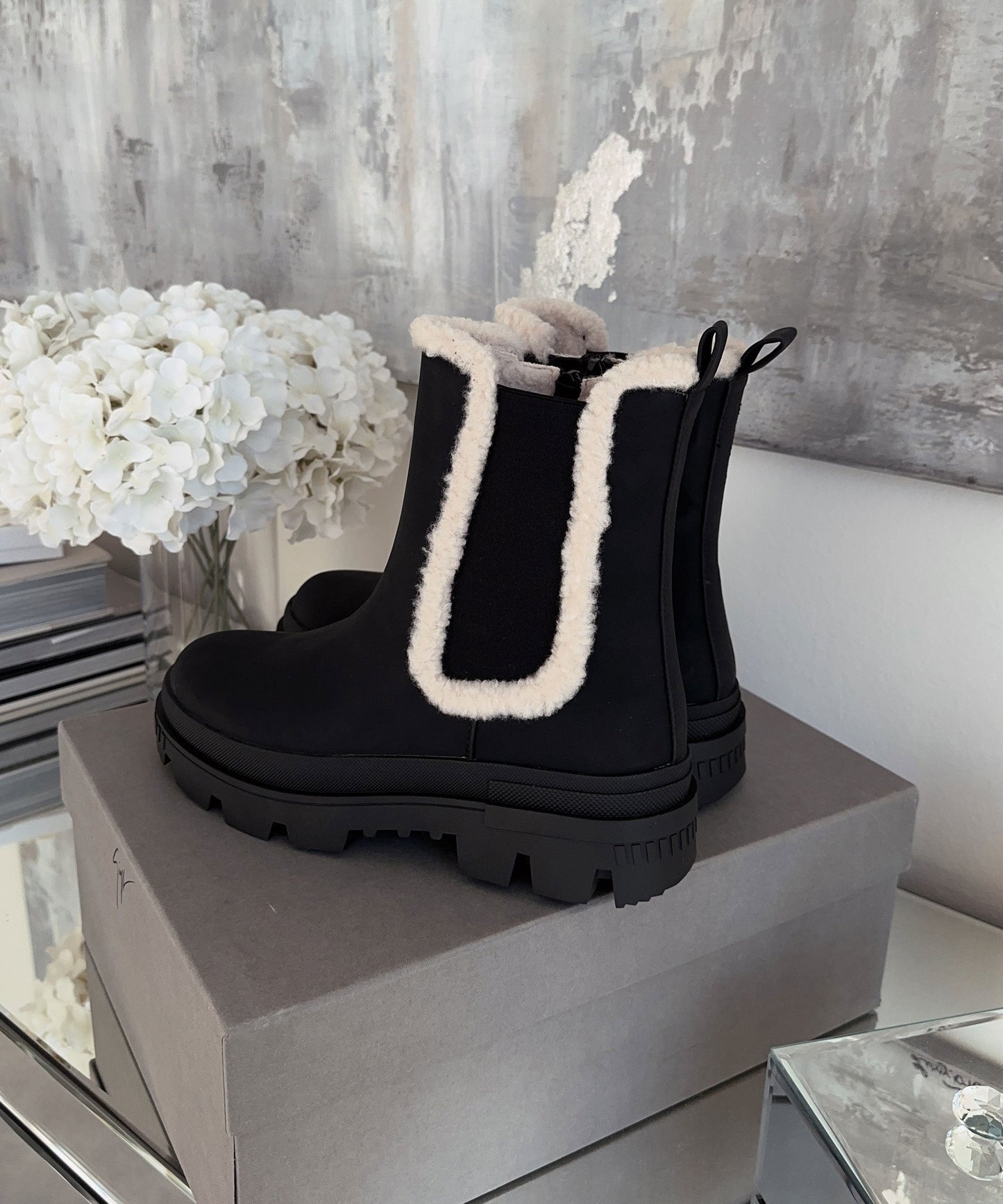 Chic Black Leather Ankle Boots