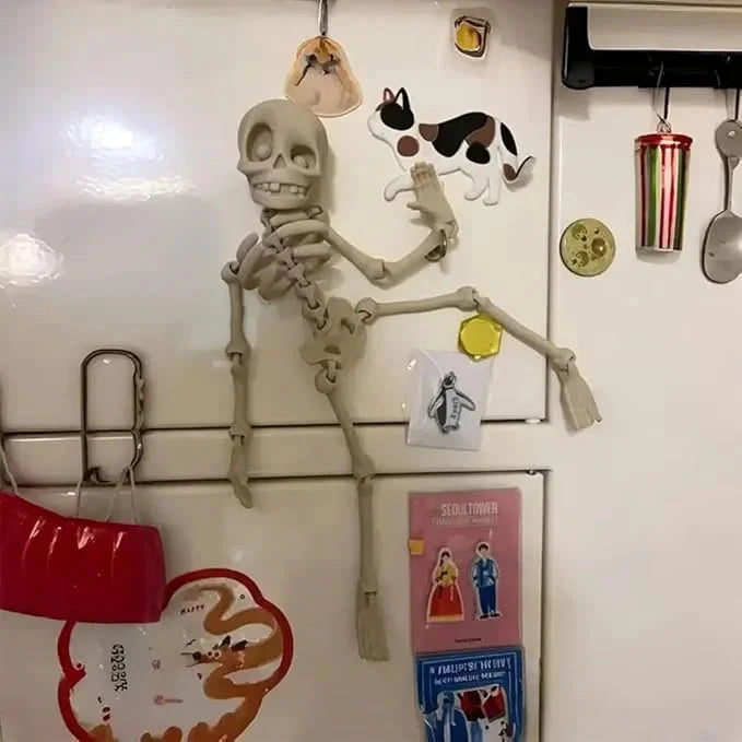 Spooky Skeleton Refrigerator Magnet for Halloween Decor