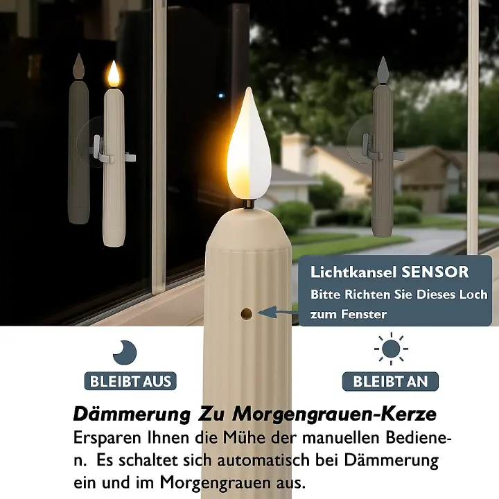 GlowHaven™ - Set of 6 LED Window Candles with Flickering Flame