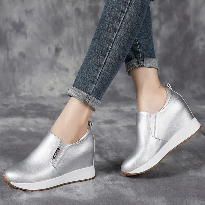 Chic Genuine Leather Ankle Boots with Block Heel