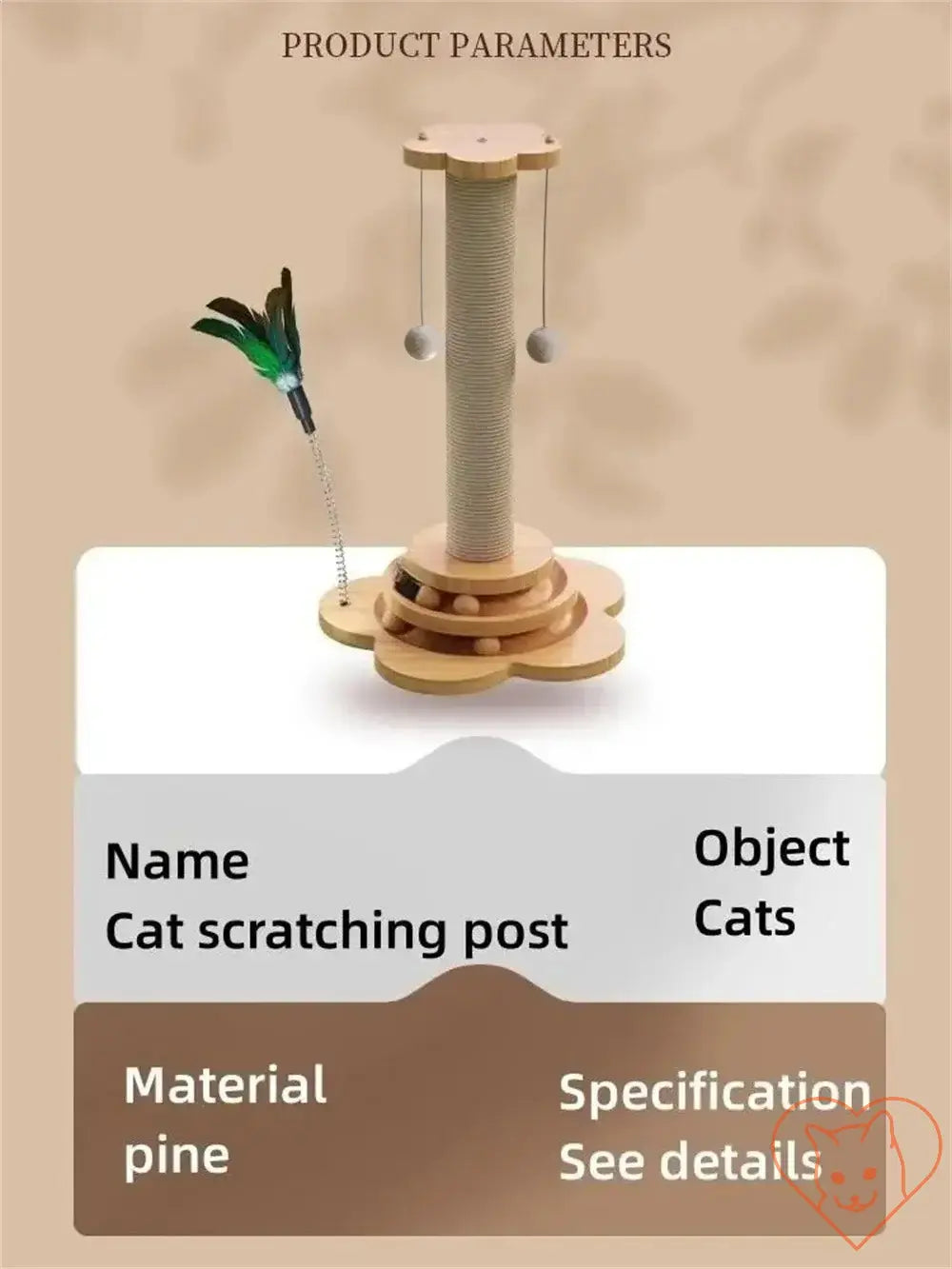 PurrfectPlay™ - Wooden Cat Turntable & Sisal Scratching Post