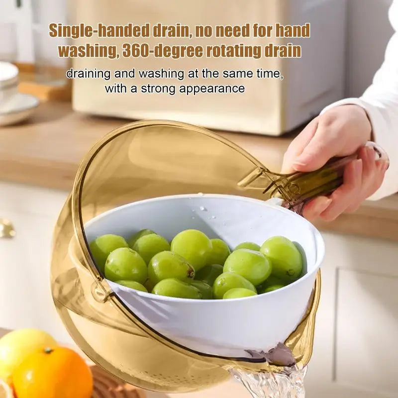 Multifunctional Vegetable Washing Basket with Handle and Spout