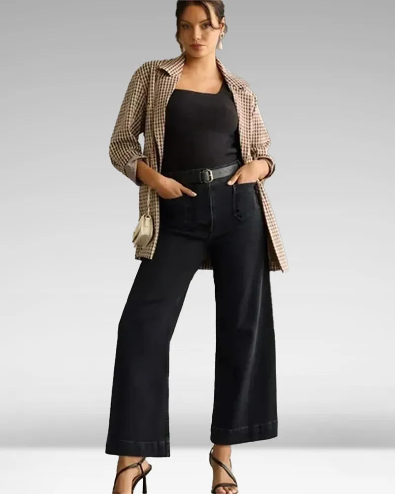 Women's high-waisted wide-leg jeans