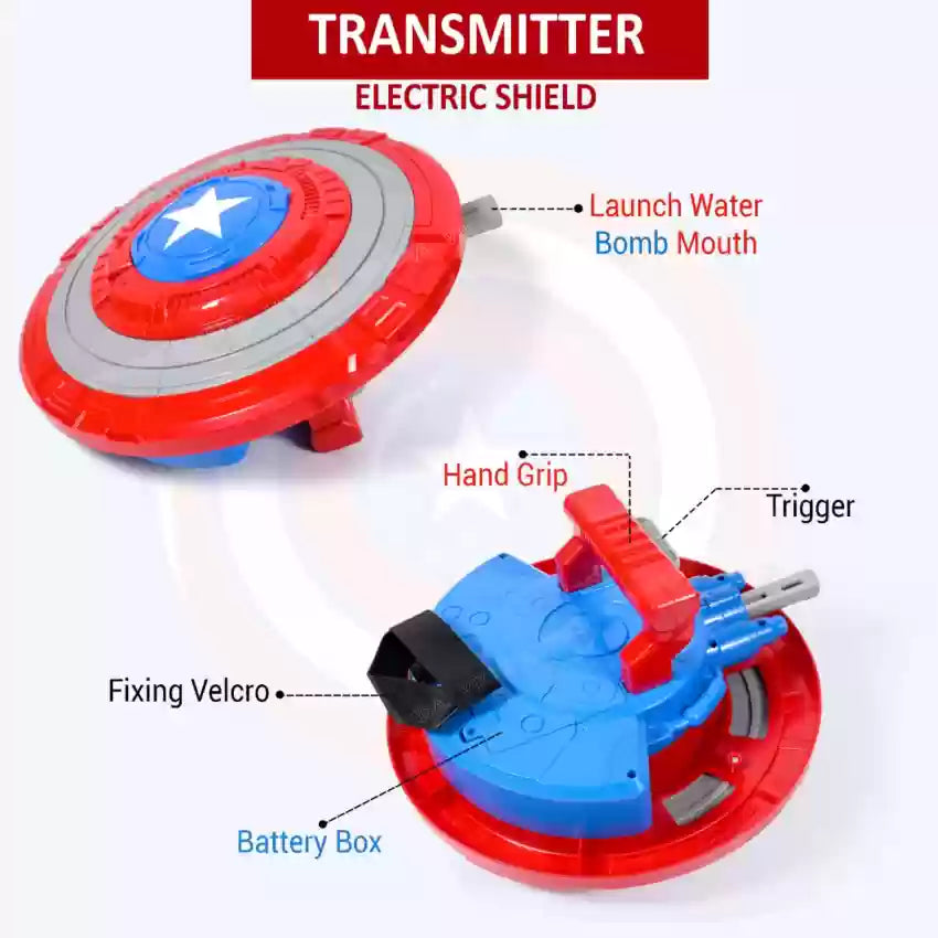 2-in-1 Captain Shield Dart Gun with Bullet Shooting Orbeez Toy