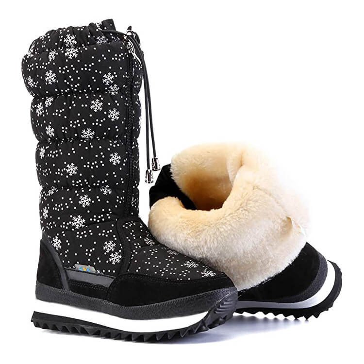 Silver Snowflake Winter Snowboots for Women