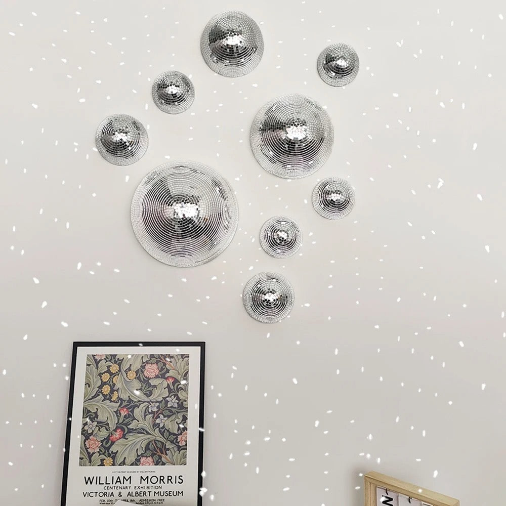 Retro Disco Ball Mirror Wall Decor for Party Vibes