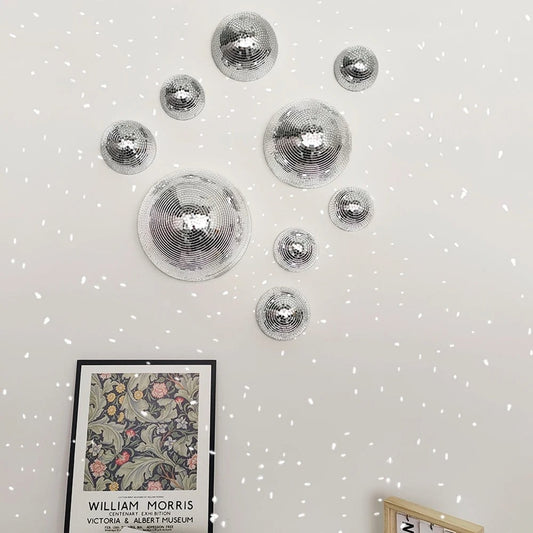 Retro Disco Ball Mirror Wall Decor for Party Vibes