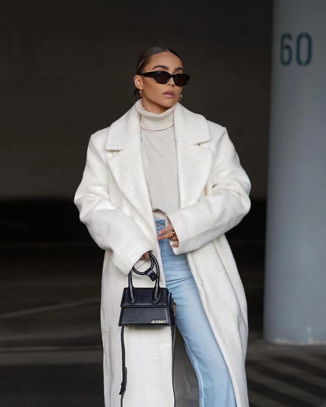 Elegant Loose Fit Wool Maxi Coat