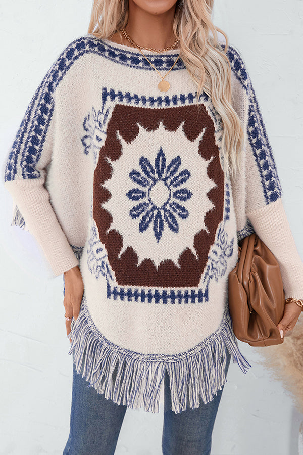 Boho Tassel Hem Knit Sweater