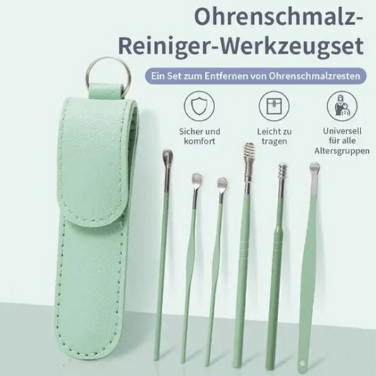 Portable Stainless Steel Ear Pick Set with Spiral Tools