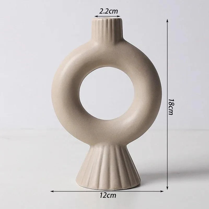 Minimalist Scandinavian Iron and Glass Candle Holder Vase